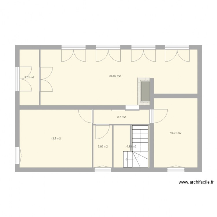 Therin. Plan de 7 pièces et 65 m2