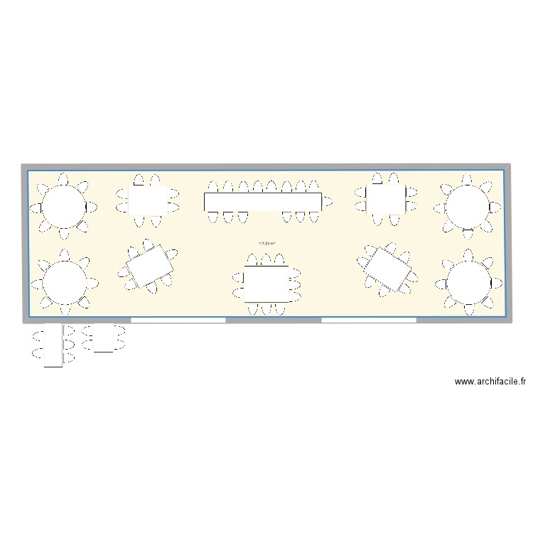 Mariage v3. Plan de 1 pièce et 117 m2