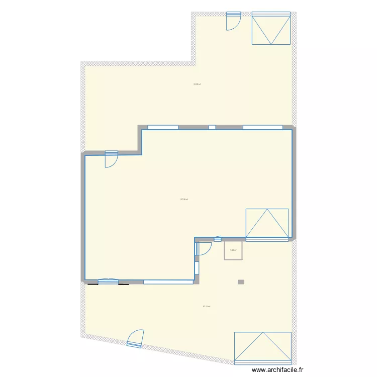 Plan des Castors ext&eacute;rieur RDC modifications. Plan de 