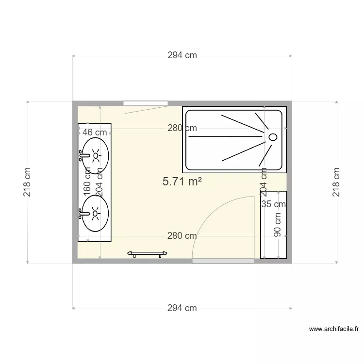 Salle de bain . Plan de 