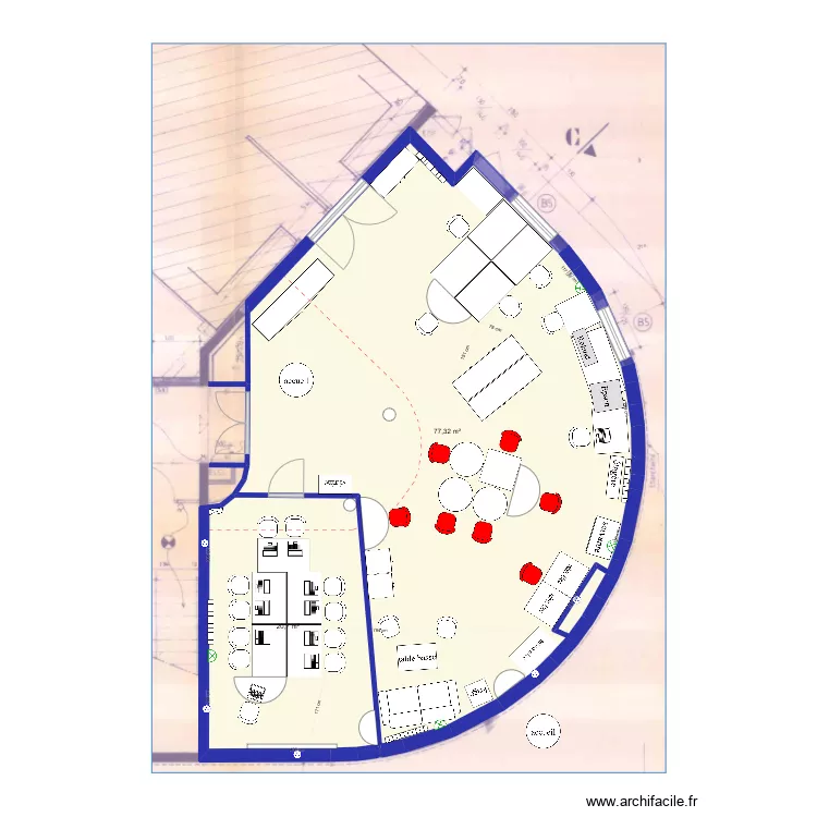 FabLab bureau V2. Plan de 