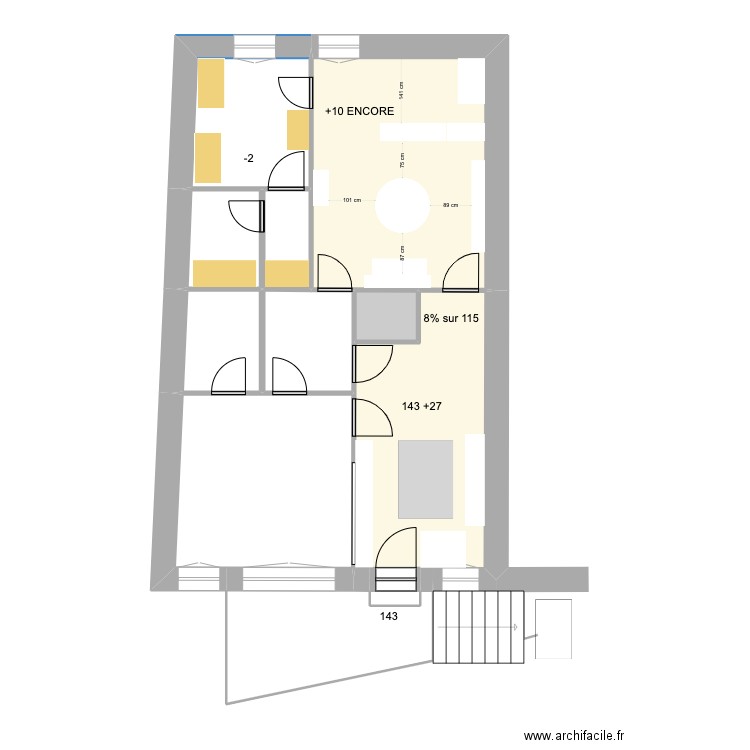 OT OFFICE SN. Plan de 11 pièces et 78 m2