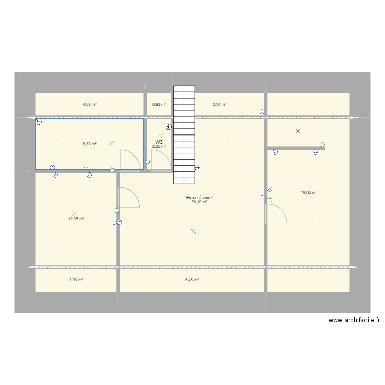 Combles aménagés elec. Plan de 0 pièce et 0 m2