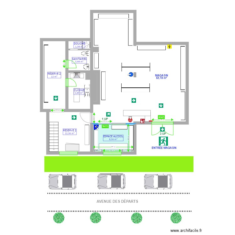 LE PETIT DUMBÉA PROJET ESPACE ALCOOL. Plan de 8 pièces et 45 m2