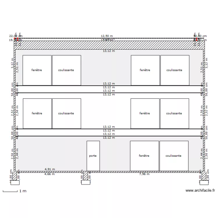 FACADE SUD. Plan de 