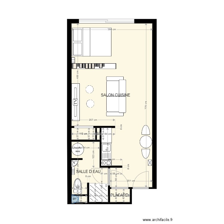 coeffort AMENAGEMENT idée 1 avant 3D. Plan de 0 pièce et 0 m2