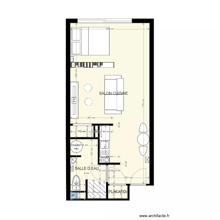 coeffort AMENAGEMENT id&eacute;e 1 avant 3D. Plan de 