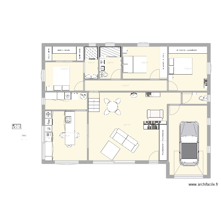 goyrans1. Plan de 11 pièces et 125 m2