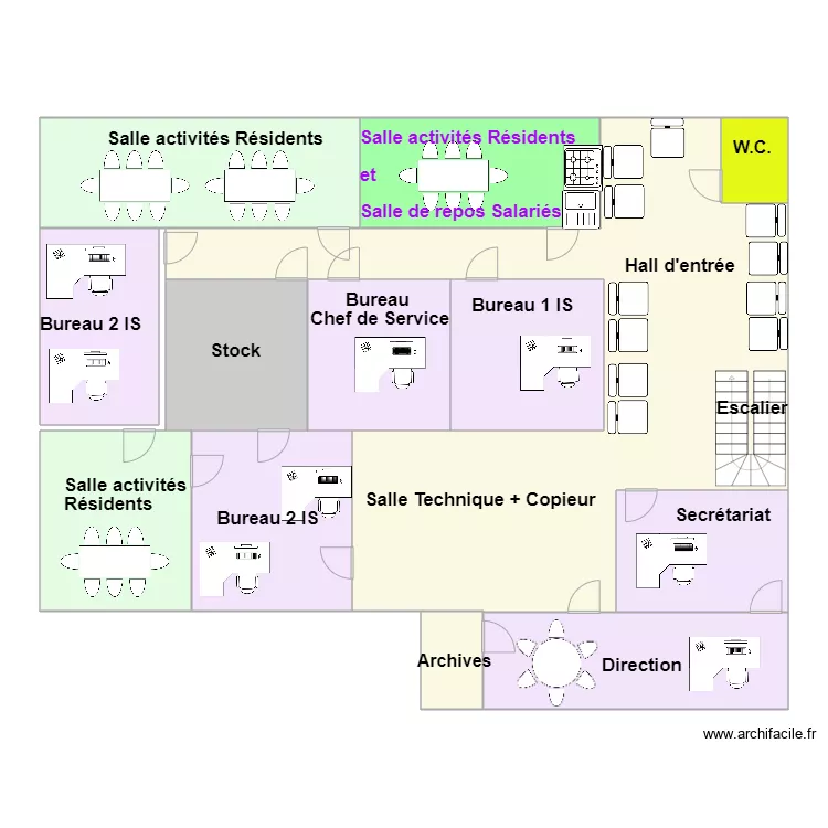 Etage Cada avant r&eacute;novation. Plan de 