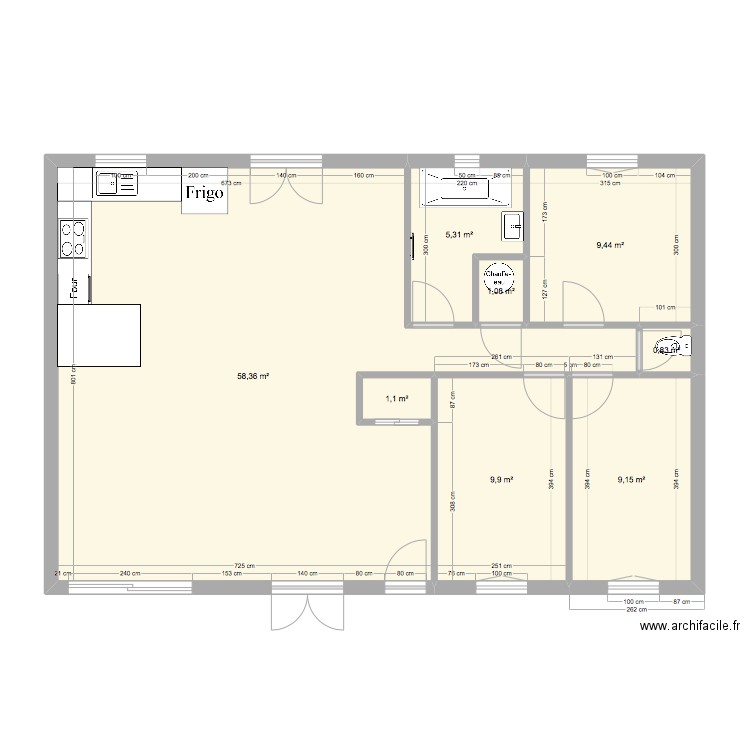Maison Nath. Plan de 8 pièces et 95 m2
