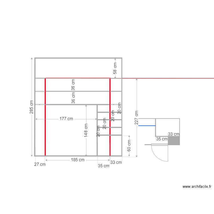 placard entrée ouvert 2. Plan de 0 pièce et 0 m2