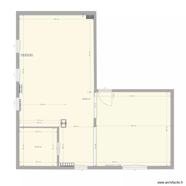 AL E7 EXISTANT vide3. Plan de 3 Pièces et 98 m²