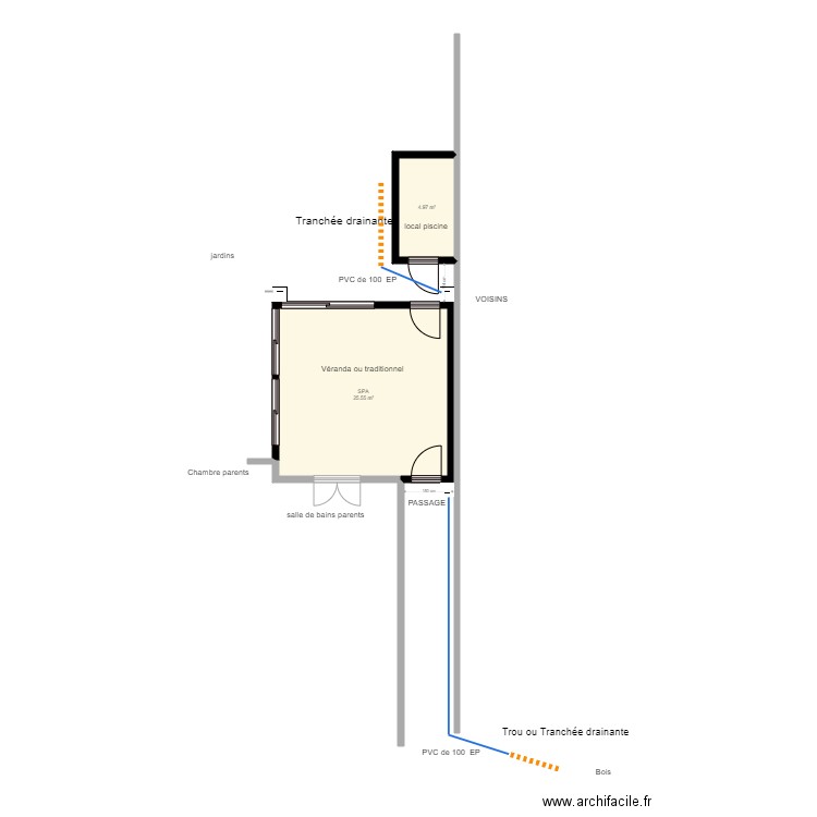 SPA et LOCAL PISCINE. Plan de 0 pièce et 0 m2