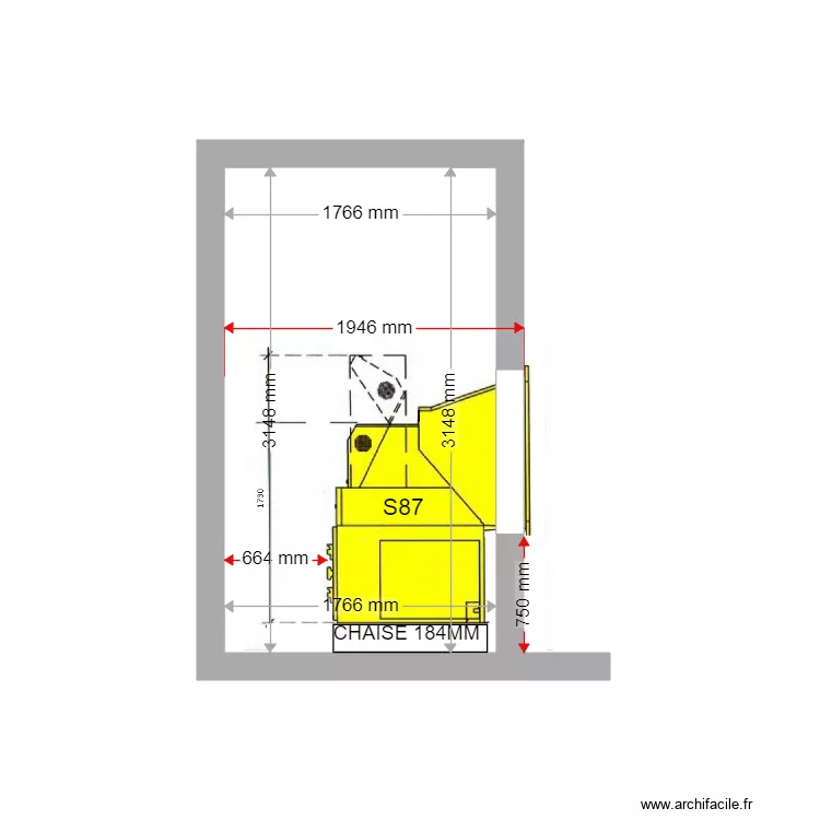 COUPE PROJET MARSEILLE ESPACE PRO PETIT LOCAL S87. Plan de 