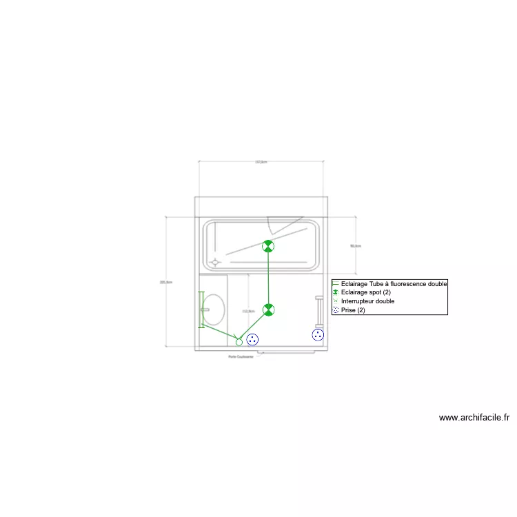sdb g&icirc;te. Plan de 