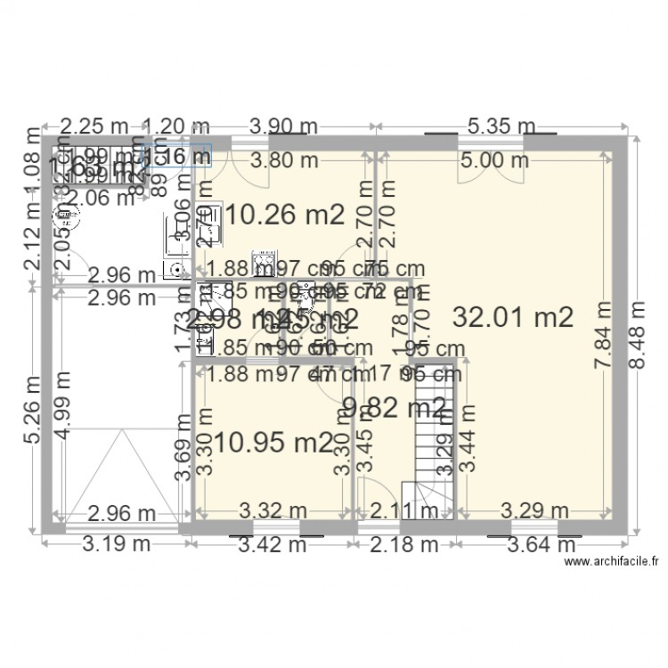 existant. Plan de 0 pièce et 0 m2
