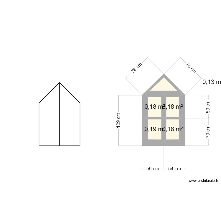 lucarne. Plan de 0 pièce et 0 m2