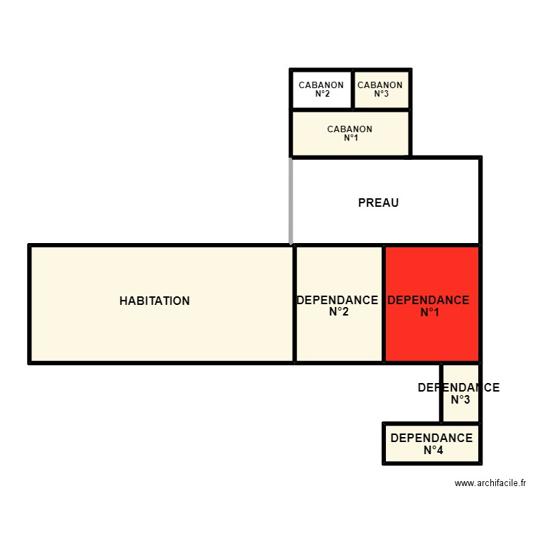 LAMBERT AMIANTE. Plan de 7 pièces et 73 m2