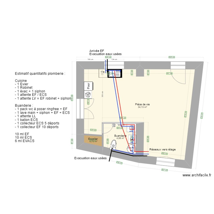 Maison St Bonnet plomberie. Plan de 0 pièce et 0 m2