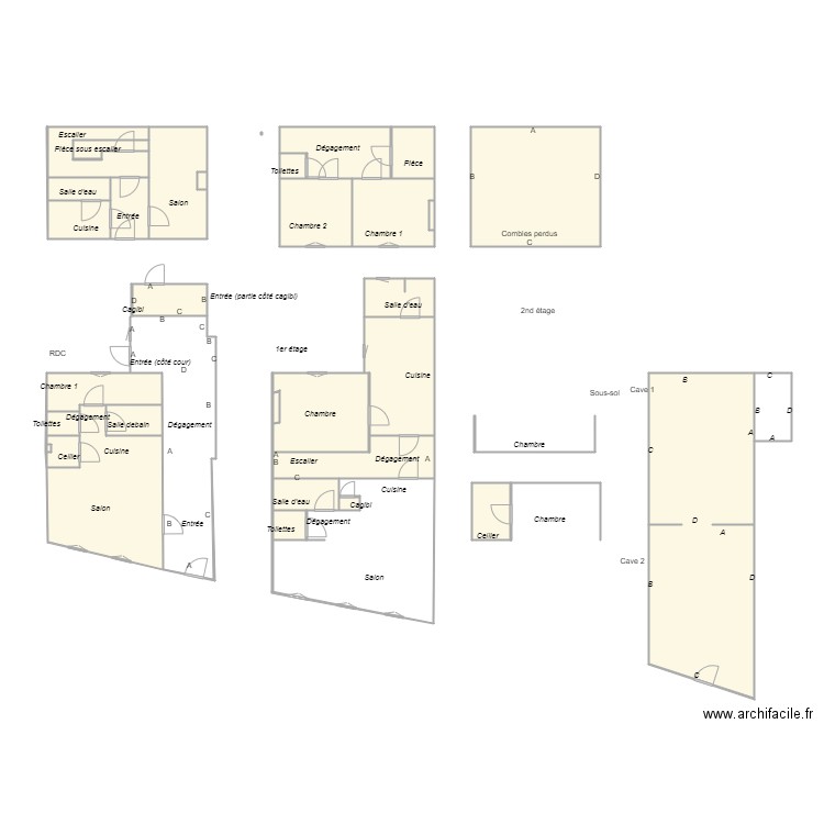 Croquis_GUIONVALE_parties_communes_plomb2. Plan de 23 pièces et 130 m2