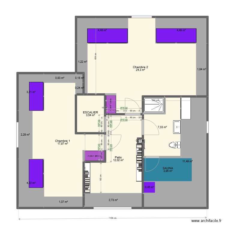 pam. Plan de 0 pièce et 0 m2