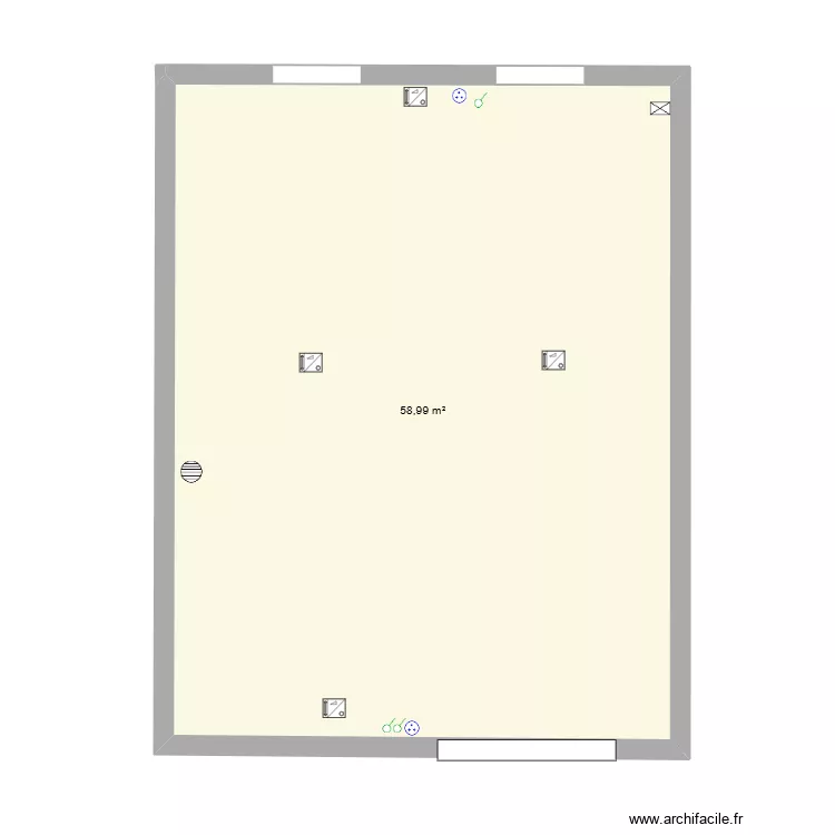 Ambialet bis. Plan de 1  et 59 m²