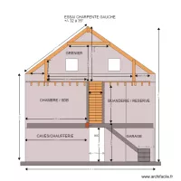 Charpente coupe lat&eacute;rale gauche