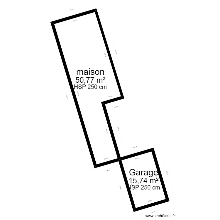 maison. Plan de 2 pièces et 67 m2