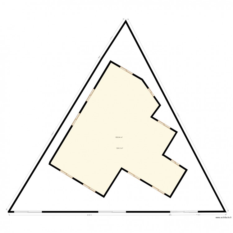 Superficie parcelle et surface batie. Plan de 0 pièce et 0 m2
