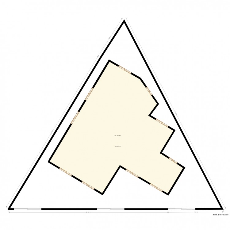 Superficie parcelle et surface batie. Plan de 0 pièce et 0 m2