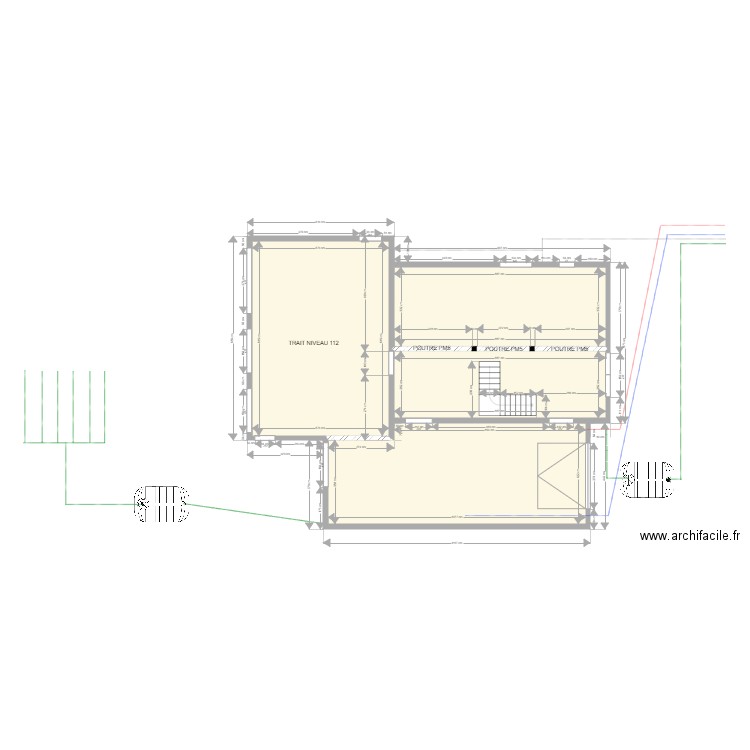 khalid RESEAUX. Plan de 4 pièces et 145 m2