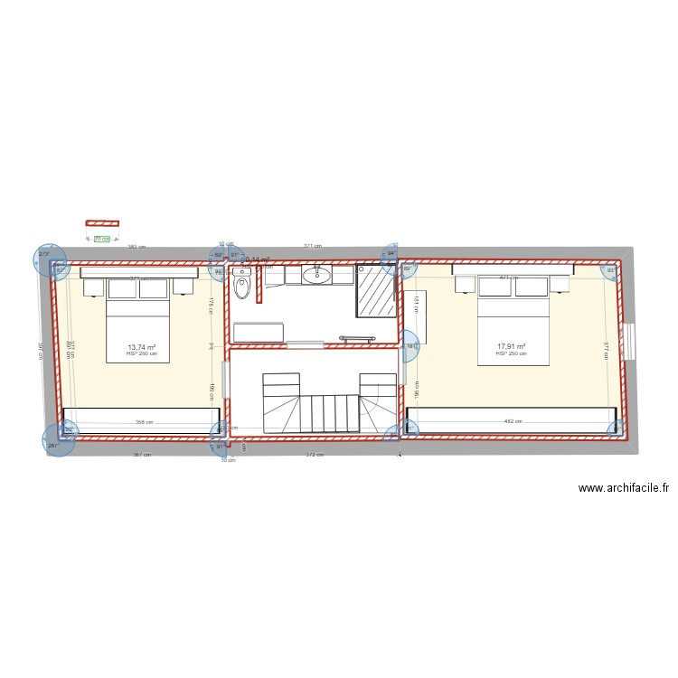 PROJET RENOV.. Plan de 3 pièces et 32 m2