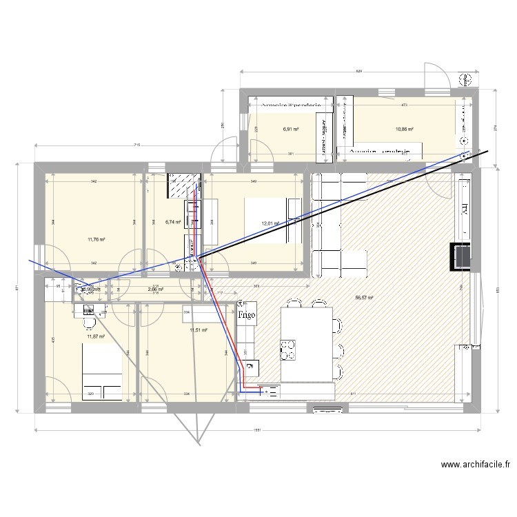 l Atelier Plan plomb. Plan de 10 pièces et 132 m2