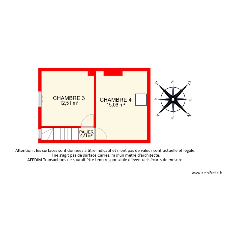 BI6501 ETAGE 2. Plan de 6 pièces et 31 m2