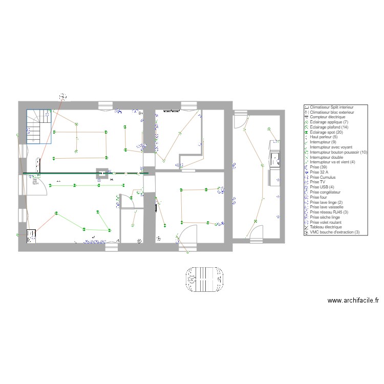 Rdc projet 1 Maison Onard plan technique. Plan de 0 pièce et 0 m2