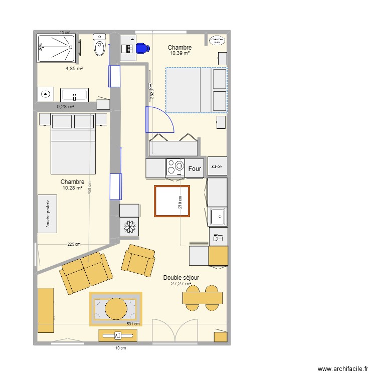 LOFT AYTRE 23. Plan de 5 pièces et 53 m2