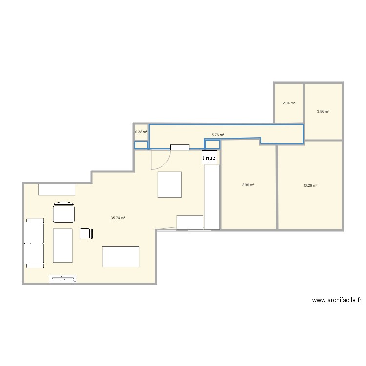 appartement. Plan de 0 pièce et 0 m2