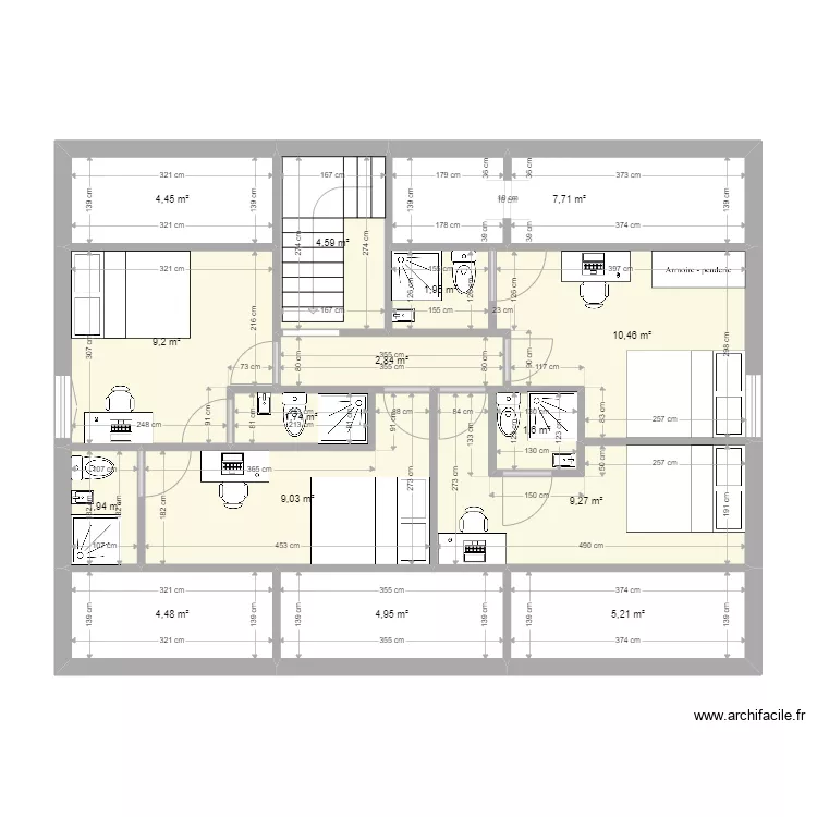 R+1 - Maison Meaux - 4 chambres. Plan de 