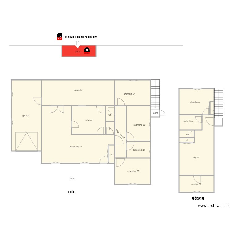 jouannaux  1442 am. Plan de 20 pièces et 182 m2