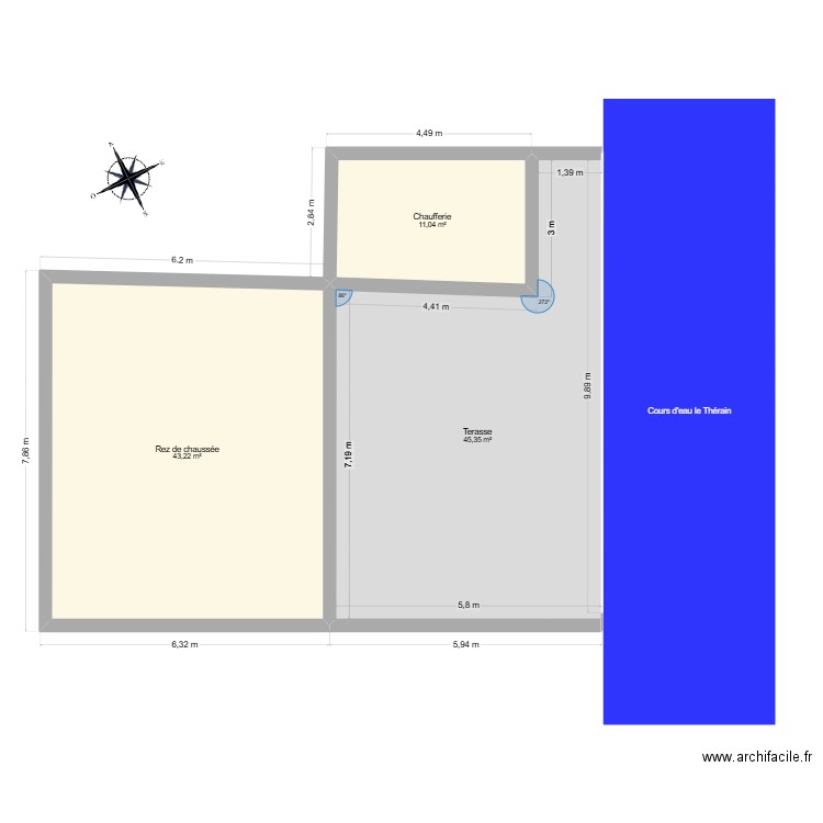 DP3 - avant TRAVAUX. Plan de 4 pièces et 151 m2