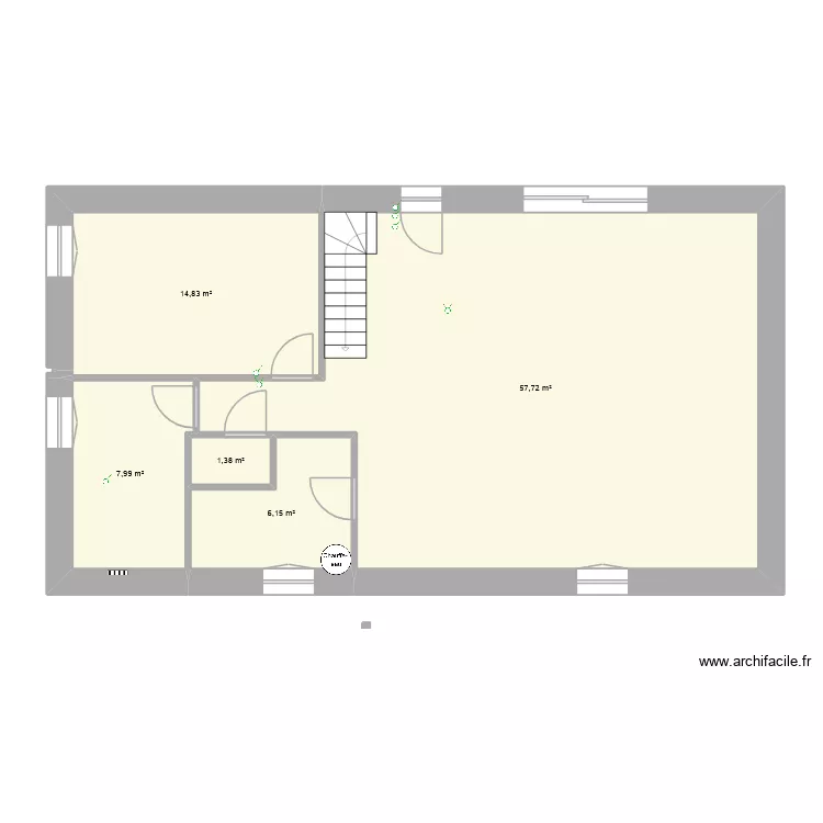 frank essai2. Plan de 5 pièces et 88 m²