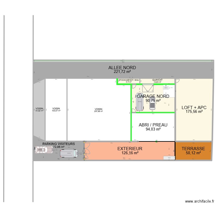 Projet extérieur. Plan de 13 pièces et 1319 m2