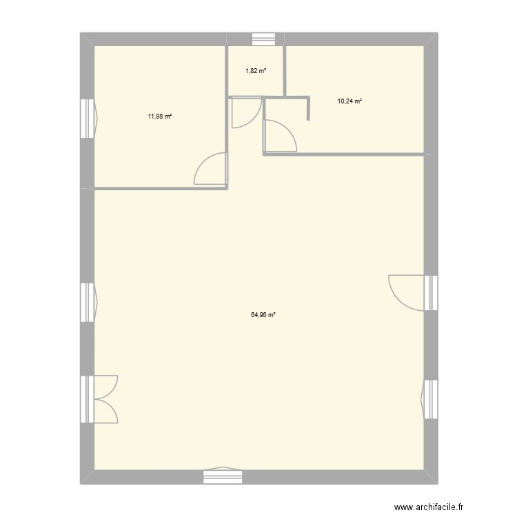 Vidaubase. Plan de 4 pièces et 89 m2