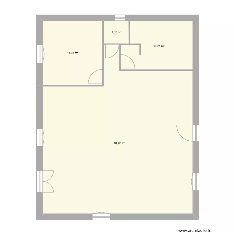 Vidaubase. Plan de 4  et 89 m²