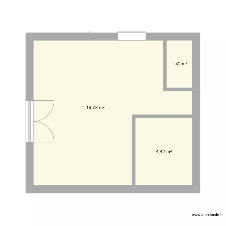 plan rdc existant. Plan de 3  et 26 m²