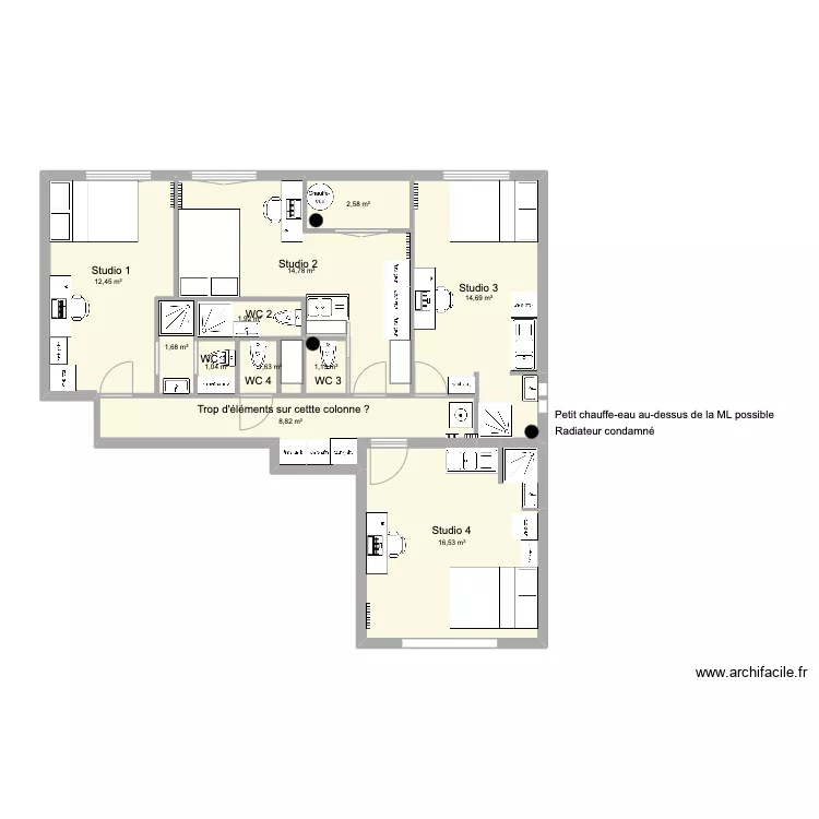 AL RICHELIEU 2WC VF3. Plan de 