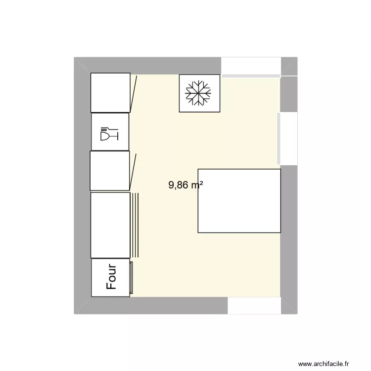 CUISINE. Plan de 1  et 10 m²