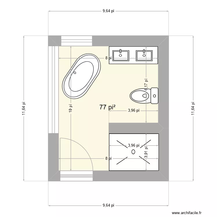 sdb 2 ok 1. Plan de 1 et 7 m² sdb 2 ok 1. Plan de 1 et 7 m²