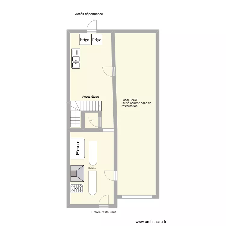 restaurant FERTE MILON. Plan de 