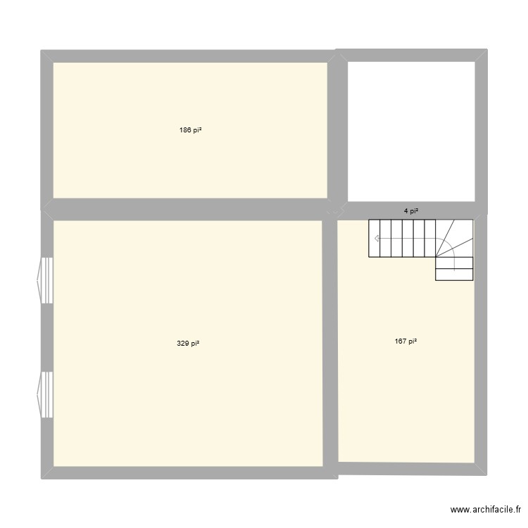 basement. Plan de 4 pièces et 64 m2
